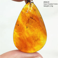 Load image into Gallery viewer, Natural Baltic Amber Teardrop Pendant – Premium Genuine Yellow Amber Necklace Gift