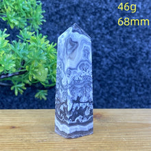 Load image into Gallery viewer, Rare Natural Striped Calcite And Agate Symbiont Crystal Obelisk