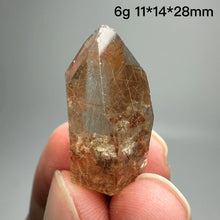 Load image into Gallery viewer, 1PC Natural Brazilian Gold Rutilated Quartz Crystal and Hematite Symbiosis Mineral Specimen Home Decor
