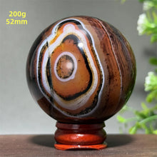 Load image into Gallery viewer, Natural Striped Agate Crystal Sphere – Quartz Mineral Specimen for Collection, Meditation &amp; Home Decor