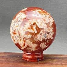 Load image into Gallery viewer, Natural Red Cherry Blossom Agate Sphere for Healing