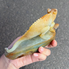 Load image into Gallery viewer, Natural Amazonite Lizard Carving – Crystal Gemstone Animal Figurine for Collection &amp; Home Decor