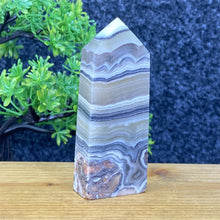 Load image into Gallery viewer, Rare Natural Striped Calcite And Agate Symbiont Crystal Obelisk