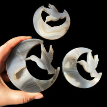 Load image into Gallery viewer, 1PC Natural Crystal Agate Moon &amp; Dove Home Decor