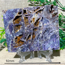 Load image into Gallery viewer, Druzy Sphalerite Crystal Slab Display – Natural Mineral Specimen Slice with Stand for Collection &amp; Home Decor