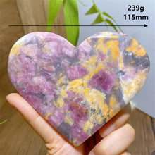 Load image into Gallery viewer, High Quality Natural Pink Tourmaline Smoky Quartz Lepidolite Crystal Heart