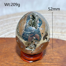 Load image into Gallery viewer, Natural Pyrite Geode Druzy Egg Polished High Quality Mineral Specimen