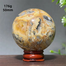Load image into Gallery viewer, Natural Crazy Agate Crystal Sphere – Gemstone Meditation Ball with Display Base for Collection &amp; Home Decor