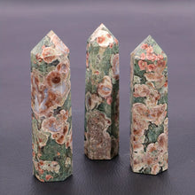 Load image into Gallery viewer, Natural Pillar Green Cherry Blossom Agate Obelisk for Healing