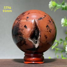 Load image into Gallery viewer, Natural Striped Agate Crystal Sphere – Quartz Mineral Specimen for Collection, Meditation &amp; Home Decor
