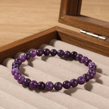 Load image into Gallery viewer, Natural Amethyst Beaded Bracelets Smooth Round Beaded Bracelet Men Women Stretch Jewelry