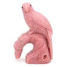 Load image into Gallery viewer, 5.3" Parrot Statue Natural Pink Opal Hand Carving Home Decor