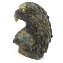 Load image into Gallery viewer, 5.0" Eagle Head Statue Natural Labradorite Carving Home Decor
