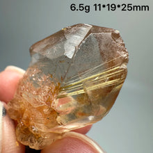 Load image into Gallery viewer, Natural Brazil Gold Rutilated Quartz Hair Crystal and specular hematite symbiosis Mineral Specimen