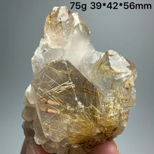 Load image into Gallery viewer, 1PC Natural Brazilian Gold Rutilated Quartz Crystal and Hematite Symbiosis Mineral Specimen Home Decor