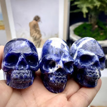 Load image into Gallery viewer, Natural Sodalite Crystal Skull Carving Home Decor