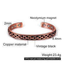 Load image into Gallery viewer, Copper Bracelet Unisex Magnetic Twisted 8.4mm Adjustable