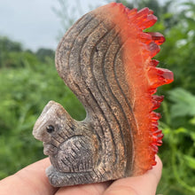 Load image into Gallery viewer, Natural Red Quartz Crystal Squirrel Carving Specimen Home Decor