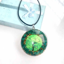 Load image into Gallery viewer, Orgonite Energy Pendant Green Malachite Tree of Life Orgone for Healing