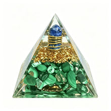 Load image into Gallery viewer, 1PC Orgone Pyramid Malachite with Lapis Lazuli Sphere Copper Coil for Healing Benefits