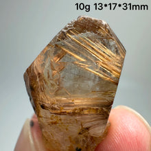 Load image into Gallery viewer, Natural Brazil Gold Rutilated Quartz Hair Crystal and specular hematite symbiosis Mineral Specimen