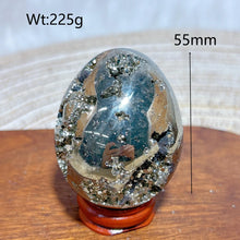 Load image into Gallery viewer, Natural Pyrite Geode Druzy Egg Polished High Quality Mineral Specimen