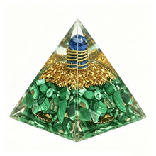 Load image into Gallery viewer, 1PC Orgone Pyramid Malachite with Lapis Lazuli Sphere Copper Coil for Healing Benefits