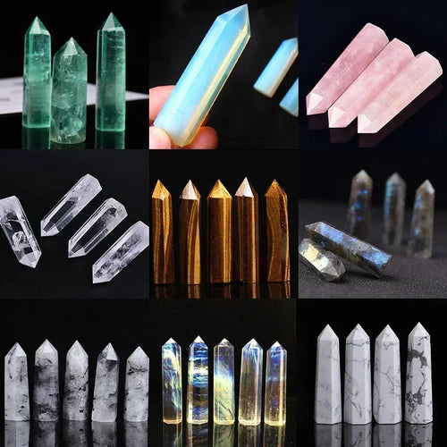 Natural Crystal Wand – Hexagonal Point Stone – Multiple Variants – Healing, Crafts, Home Decor, Gift