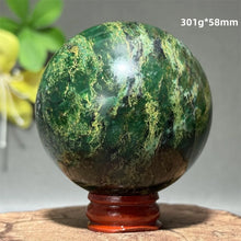 Load image into Gallery viewer, Natural Emerald Crystal Sphere – Quartz Mineral Ball with Base for Home Decor, Meditation &amp; Collection