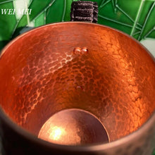 Load image into Gallery viewer, Vintage Pure Copper Camping Mug With Lid Handcrafted Hammer Texture