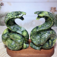 Load image into Gallery viewer, Natural Green Jasper Snake Carving – Crystal Animal Figurine Mineral Stone for Collection &amp; Home Decor