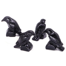 Load image into Gallery viewer, 2.3" Natural Black Obsidian Raven Statue Carving