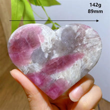 Load image into Gallery viewer, High Quality Natural Pink Tourmaline Smoky Quartz Lepidolite Crystal Heart