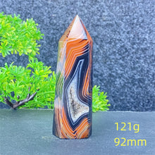 Load image into Gallery viewer, Natural Black Agate and Red Agate Striped Mineral Obelisk for Healing