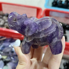 Load image into Gallery viewer, 1PC Natural Dream Amethyst Elephant Carving for Healing