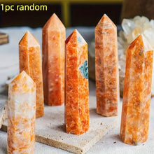 Load image into Gallery viewer, 1PC Unique Blue Apatite Combined with Sunstone Obelisk for Healing