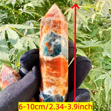 Load image into Gallery viewer, 1PC Unique Blue Apatite Combined with Sunstone Obelisk for Healing