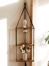 Load image into Gallery viewer, Wood Corner Crystal Display Shelf – Floating Wall Organizer for Crystal, Mineral &amp; Home Decor Collection