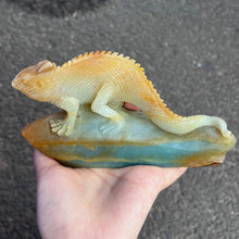 Load image into Gallery viewer, Natural Amazonite Lizard Carving – Crystal Gemstone Animal Figurine for Collection &amp; Home Decor