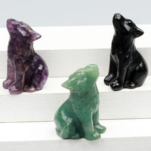 Load image into Gallery viewer, Crystal Carved Wolf Statue Multiple Variants