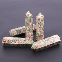 Load image into Gallery viewer, Natural Pillar Green Cherry Blossom Agate Obelisk for Healing