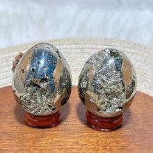 Load image into Gallery viewer, Natural Pyrite Geode Druzy Egg Polished High Quality Mineral Specimen