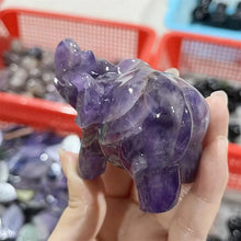 Load image into Gallery viewer, 1PC Natural Dream Amethyst Elephant Carving for Healing