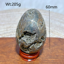 Load image into Gallery viewer, Natural Pyrite Geode Druzy Egg Polished High Quality Mineral Specimen