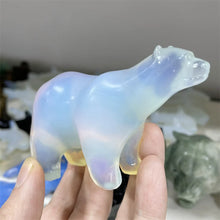 Load image into Gallery viewer, 1PC Natural Opalite Polar Bear Stone Carving