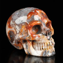Load image into Gallery viewer, Natural Money Agate Skull Carving Home Decor
