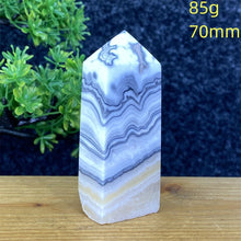 Load image into Gallery viewer, Rare Natural Striped Calcite And Agate Symbiont Crystal Obelisk