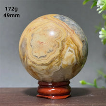 Load image into Gallery viewer, Natural Crazy Agate Crystal Sphere – Gemstone Meditation Ball with Display Base for Collection &amp; Home Decor