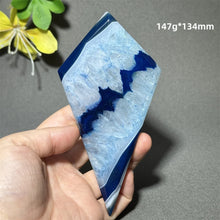 Load image into Gallery viewer, Natural Blue Agate Diamond Shaped Polished Mineral Specimen Home Decor