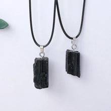 Load image into Gallery viewer, 1PC Natural Crystal Black Tourmaline Raw Stone Unpolished Pendant Necklace